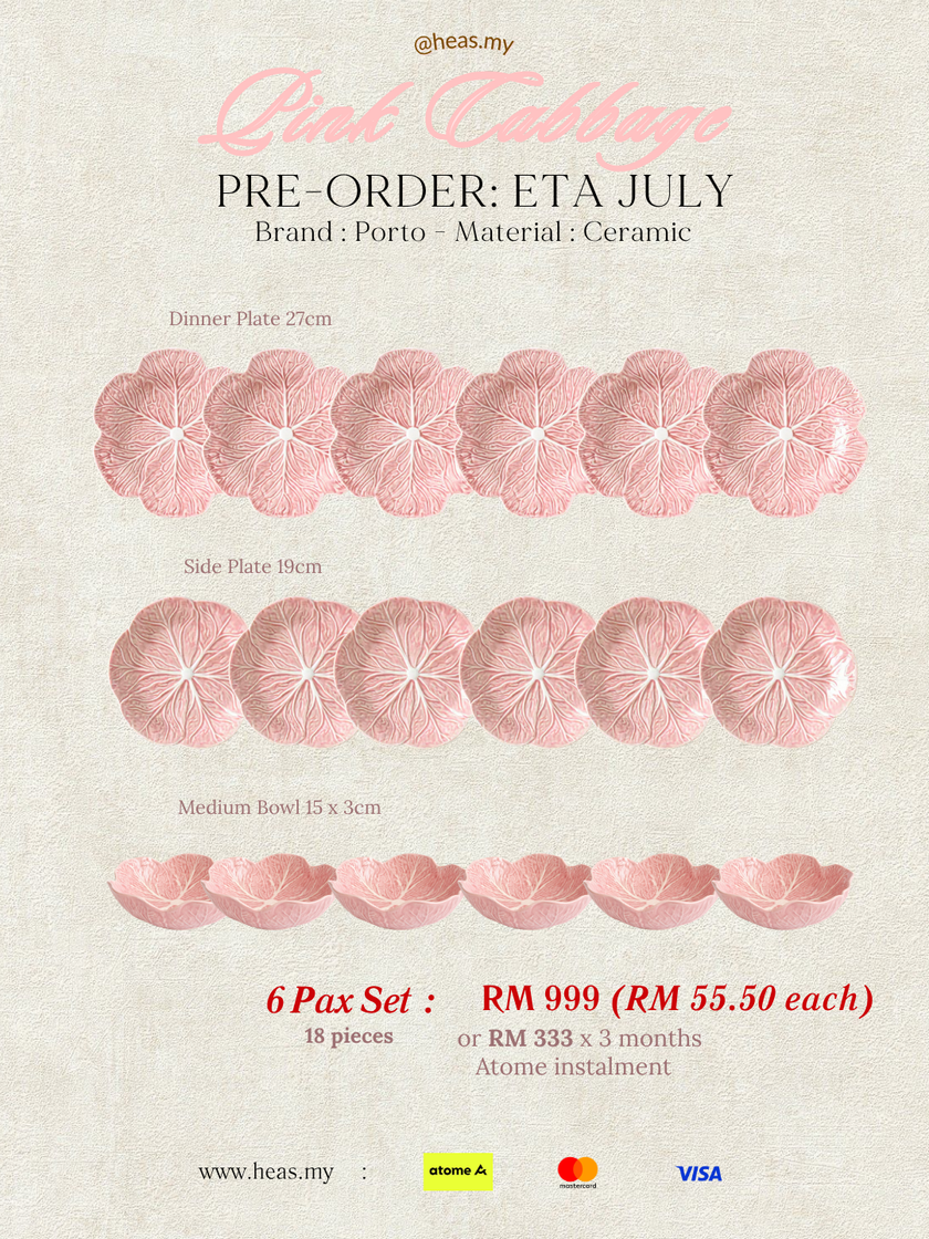 Pink Cabbage 6 Pax Set (18 Pieces)