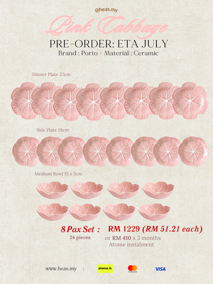 Pink Cabbage 8 Pax Set (24 Pieces)