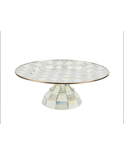 Sterling Large Check Pedestal Platter