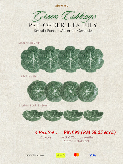 Green Cabbage 4 Pax Set (12 Pieces)