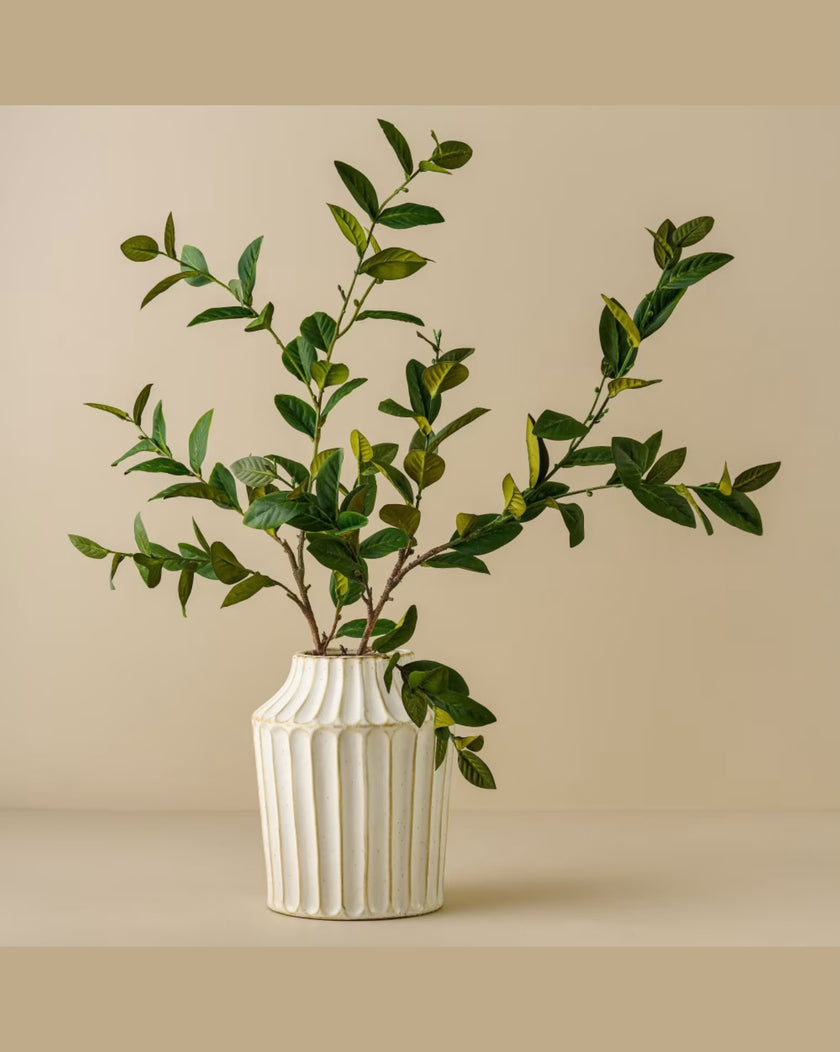 Reagan Ribbed White Vase (LARGE)