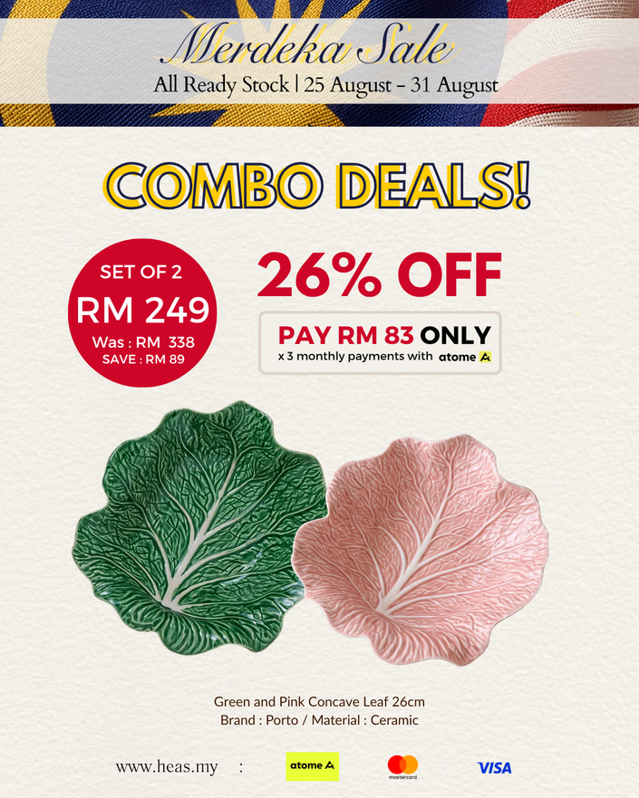 Set of 2 Cabbage Concave Leaf