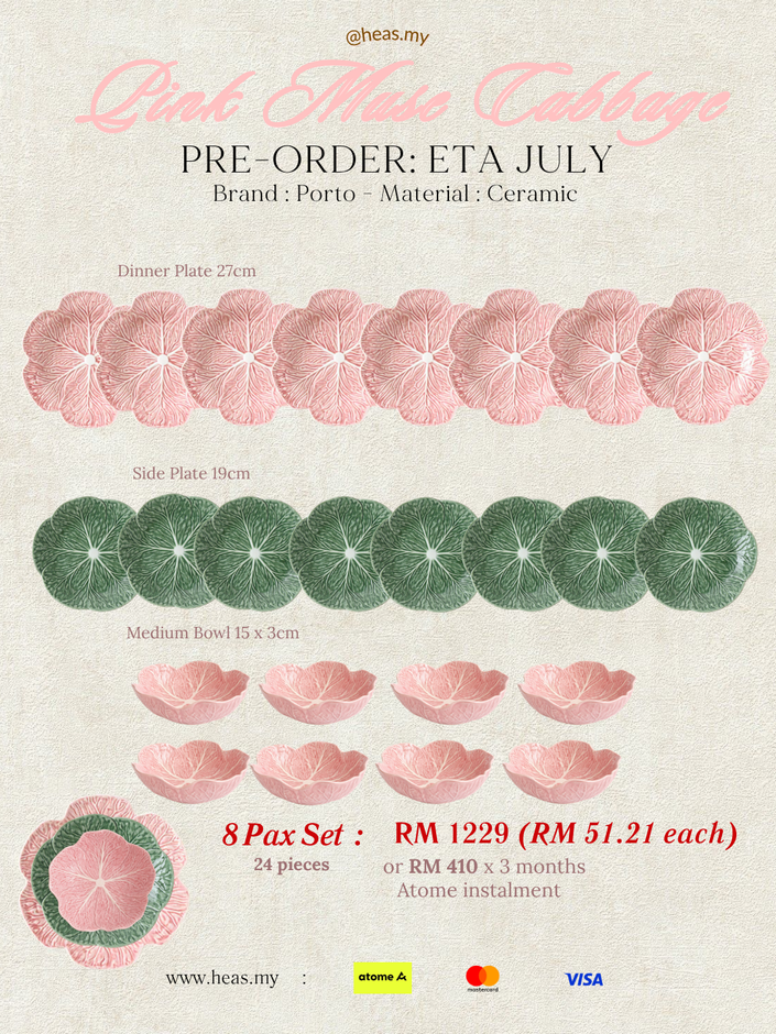 Pink Muse Cabbage 8 Pax Set (24 Pieces) - Mixed Colours