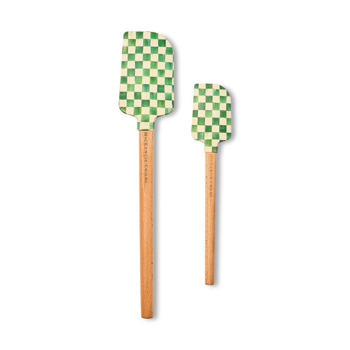 Emerald Check Spatulas, Set Of 2