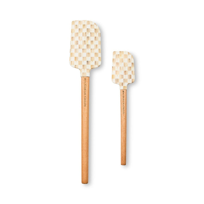 Mocha Check Spatulas, Set Of 2