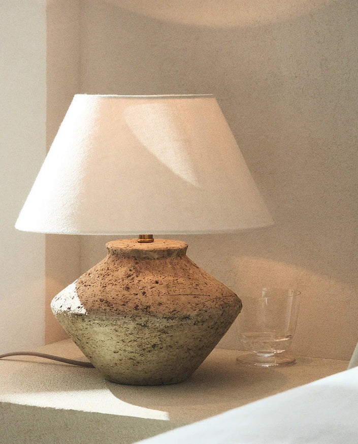 Irregular Shaped Earthenware Table Lamp (Medium)
