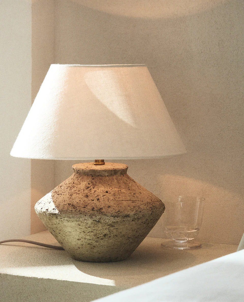 Irregular Shaped Earthenware Table Lamp (Medium)