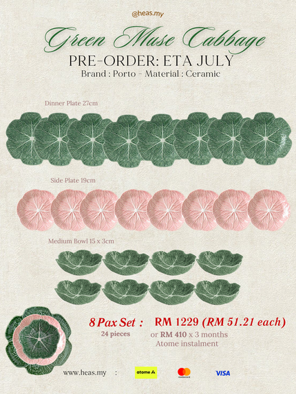 Green Muse Cabbage 8 Pax Set (24 Pieces) - Mixed Colours