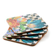 Courtly Flower Market Cork Back Coasters, Set Of 4 or 8