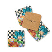 Courtly Flower Market Cork Back Coasters, Set Of 4 or 8