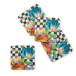 Courtly Flower Market Cork Back Coasters, Set Of 4 or 8