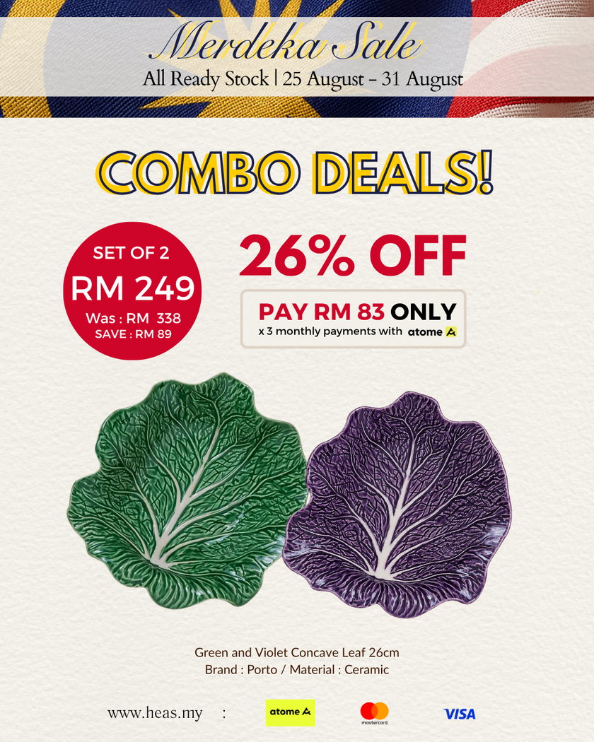 Set of 2 Cabbage Concave Leaf