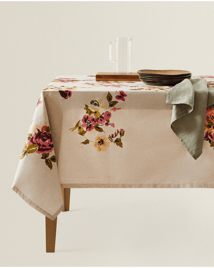 Floral Water Resistant Tablecloth (Round 180cm)