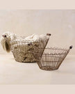 Magnolia Vintage Inspired Wire Basket with Wooden Handle - Large