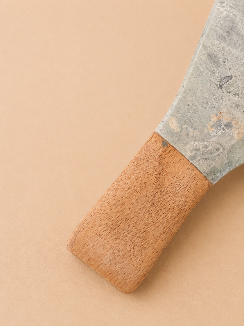 Green Marble and Wood Spoon Rest