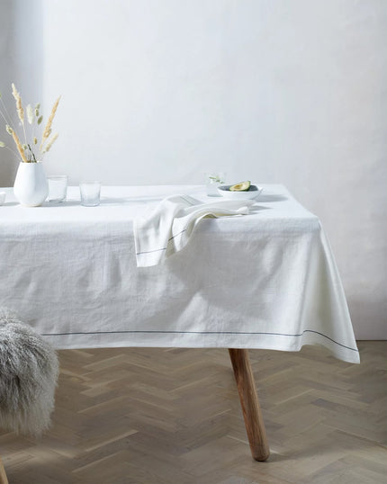 White Tablecloth with Border