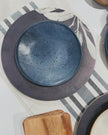 Floral Wipe Clean Charger Plates (Navy Blue) - Set of 4