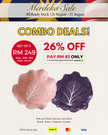 Set of 2 Cabbage Concave Leaf