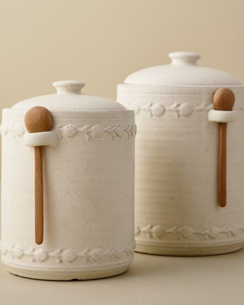 Emilie French White Canister + Scoop
