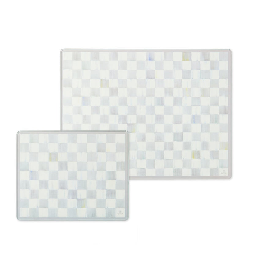 Sterling Check Glass Cutting Boards, Set Of 2
