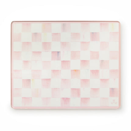 Rosy Check Glass Cutting Boards, Set Of 2