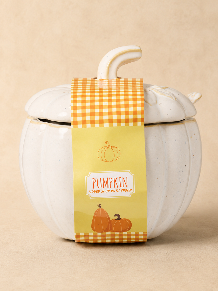 Pumpkin Lidded Soup with Spoon