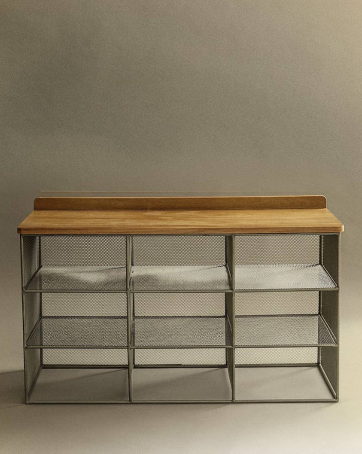 Metal and Wood Bench