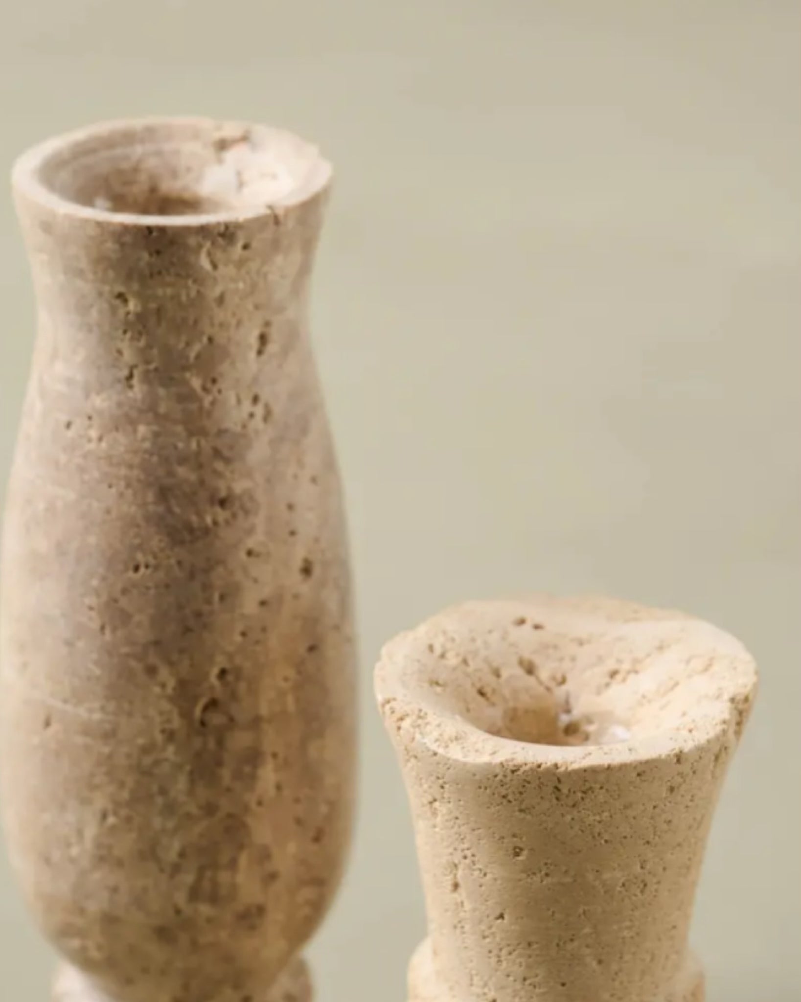 Distressed Travertine Bud Vase