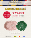 Set of 2 Cabbage Oval Platter and Concave Leaf