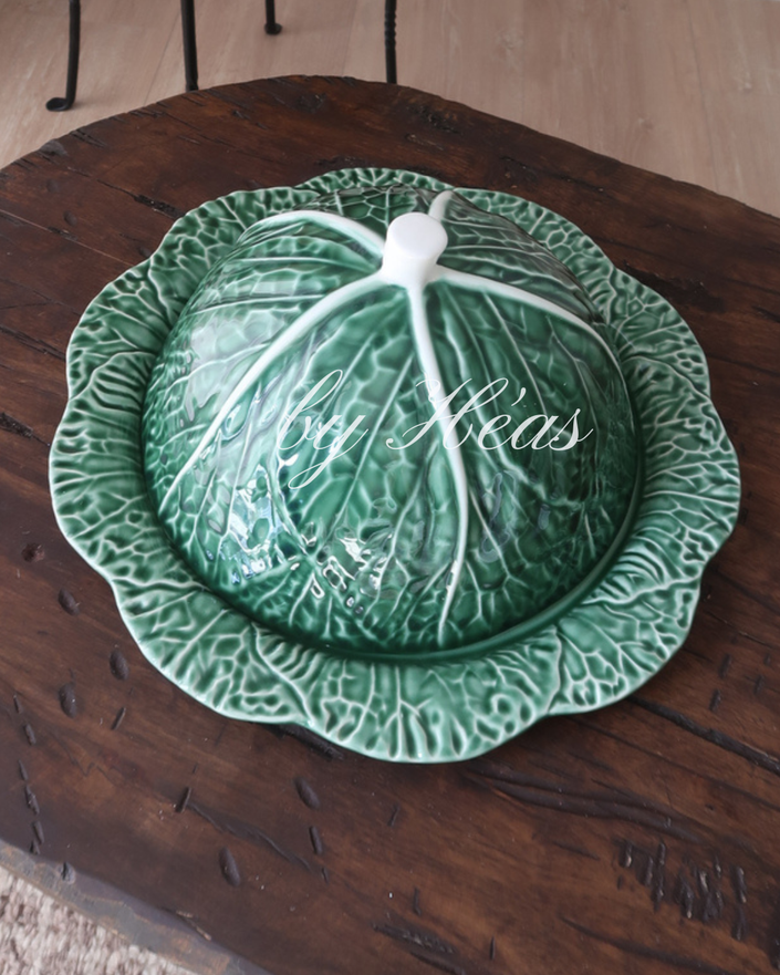 Green Cabbage Serving Dome Set 35cm