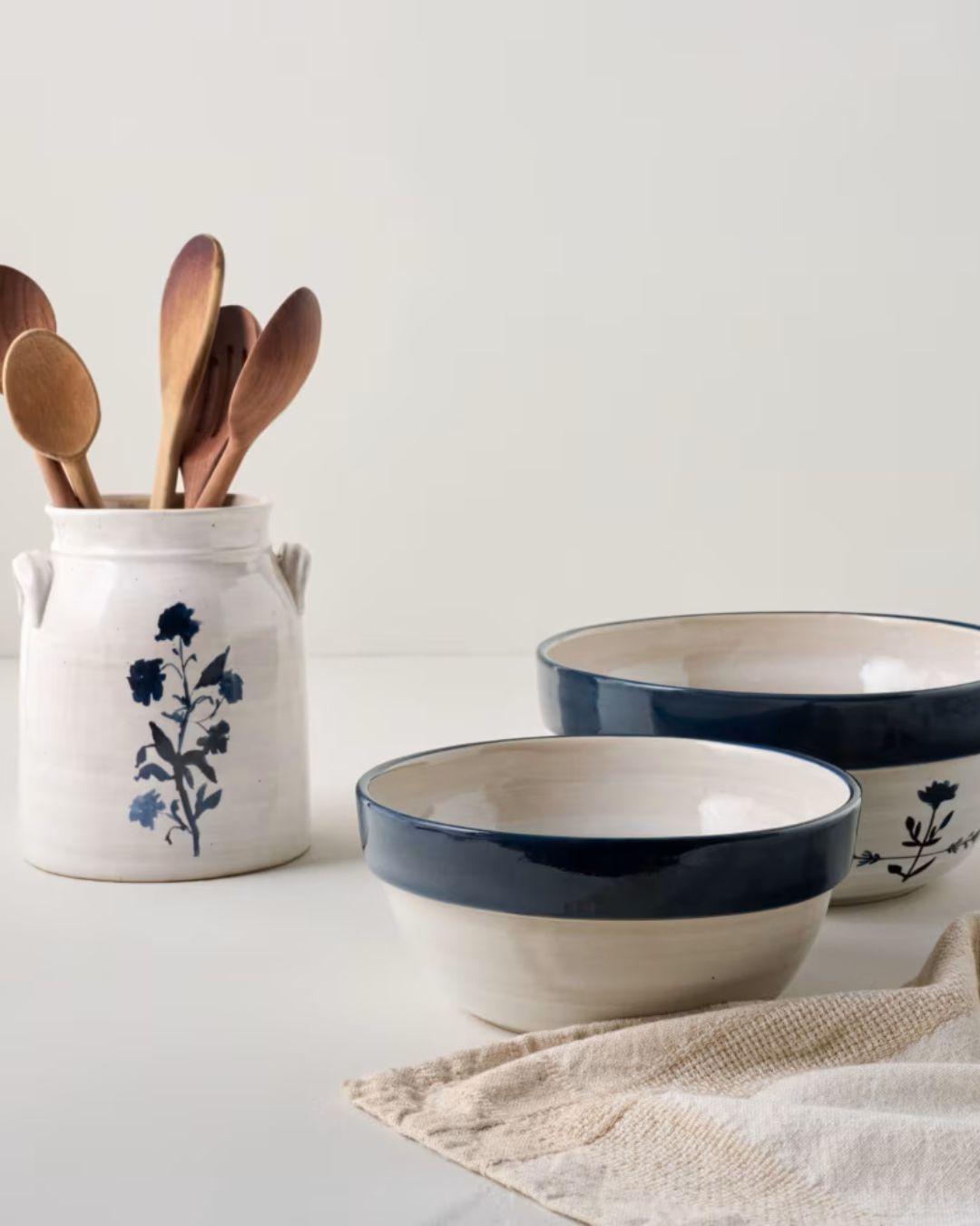 Lila Floral Mixing Bowl Set of Two