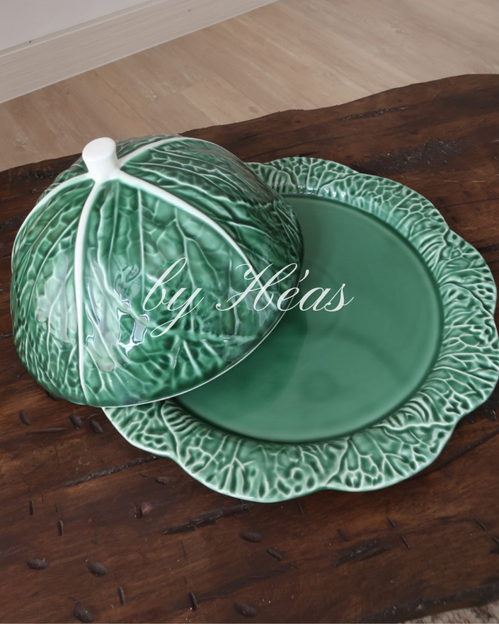 Green Cabbage Serving Dome Set 35cm
