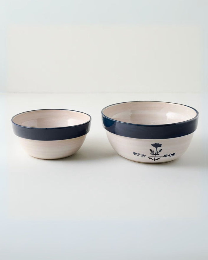 Lila Floral Mixing Bowl Set of Two