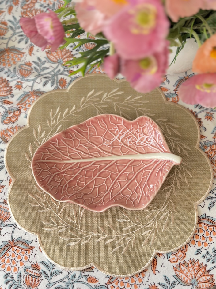 Pink Cabbage Leaf Plate Small 25cm