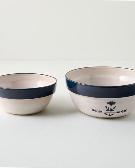 Lila Floral Mixing Bowl Set of Two