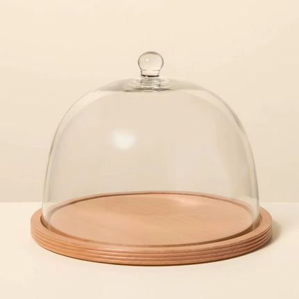 Wood and Glass Cake Stand