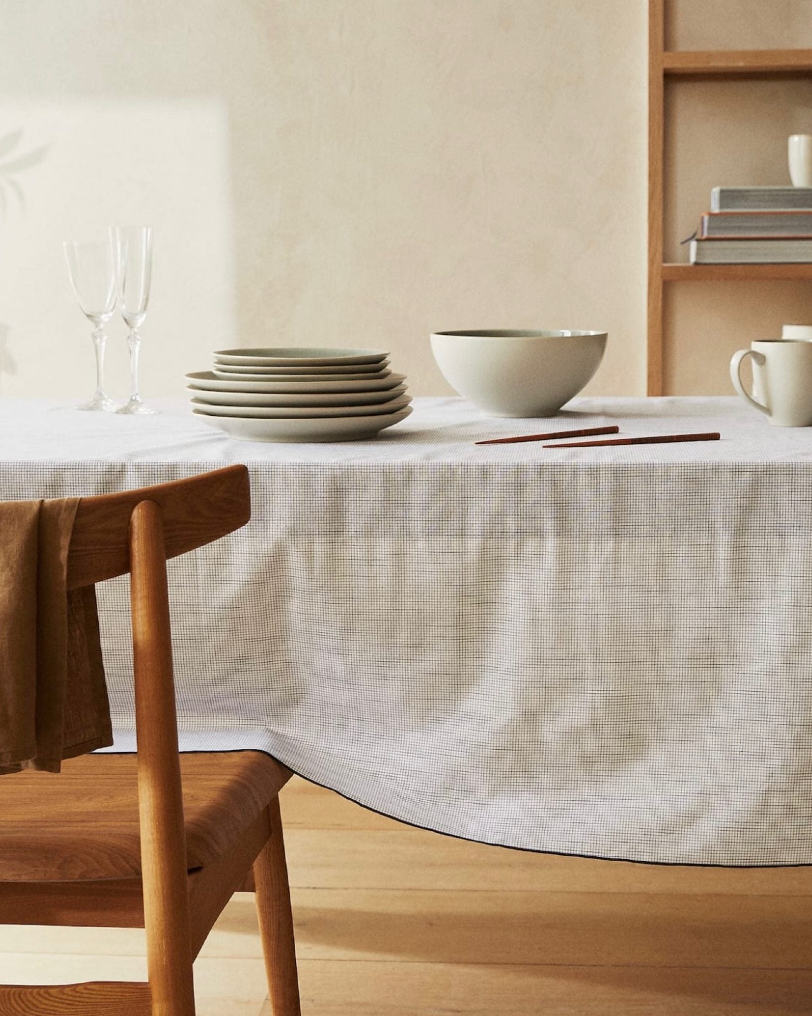 Mini Checked with Piped Border Tablecloth (6-8 pax)