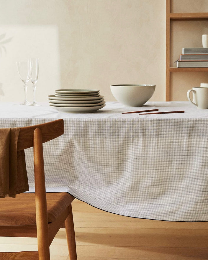 Mini Checked with Piped Border Tablecloth (6-8 pax)