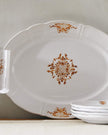 Gold Floral Earthenware Serving Platter