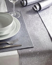 Silver 5 piece 1 Runner & 4 Placemats Set