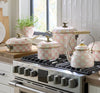 Rosy Check Enamel Casserole