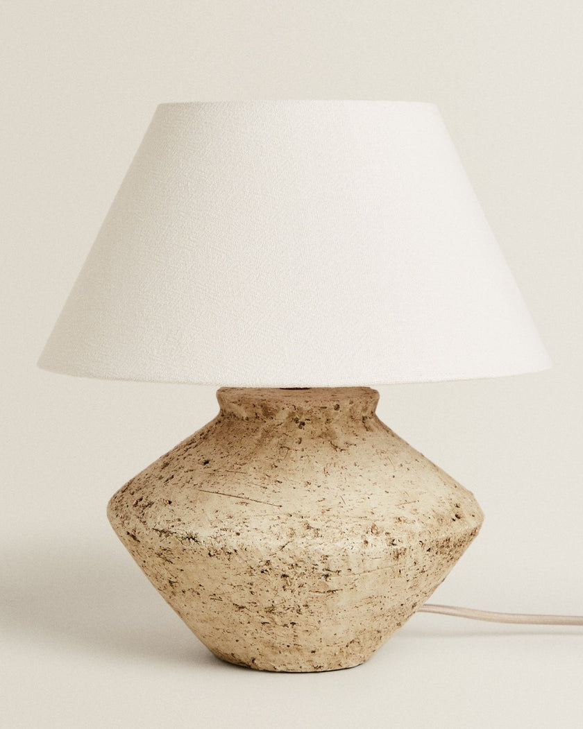 Irregular Shaped Earthenware Table Lamp (Medium)