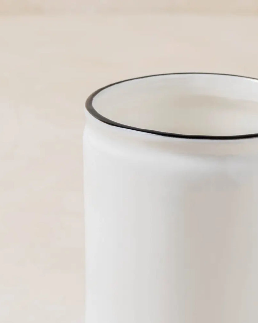 Black Rim Ceramic Utensil Holder