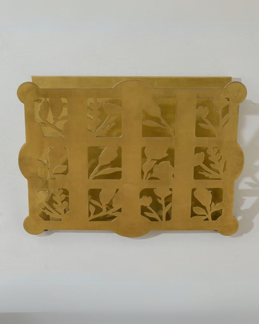 Shadow Floral Brass Wall Pocket