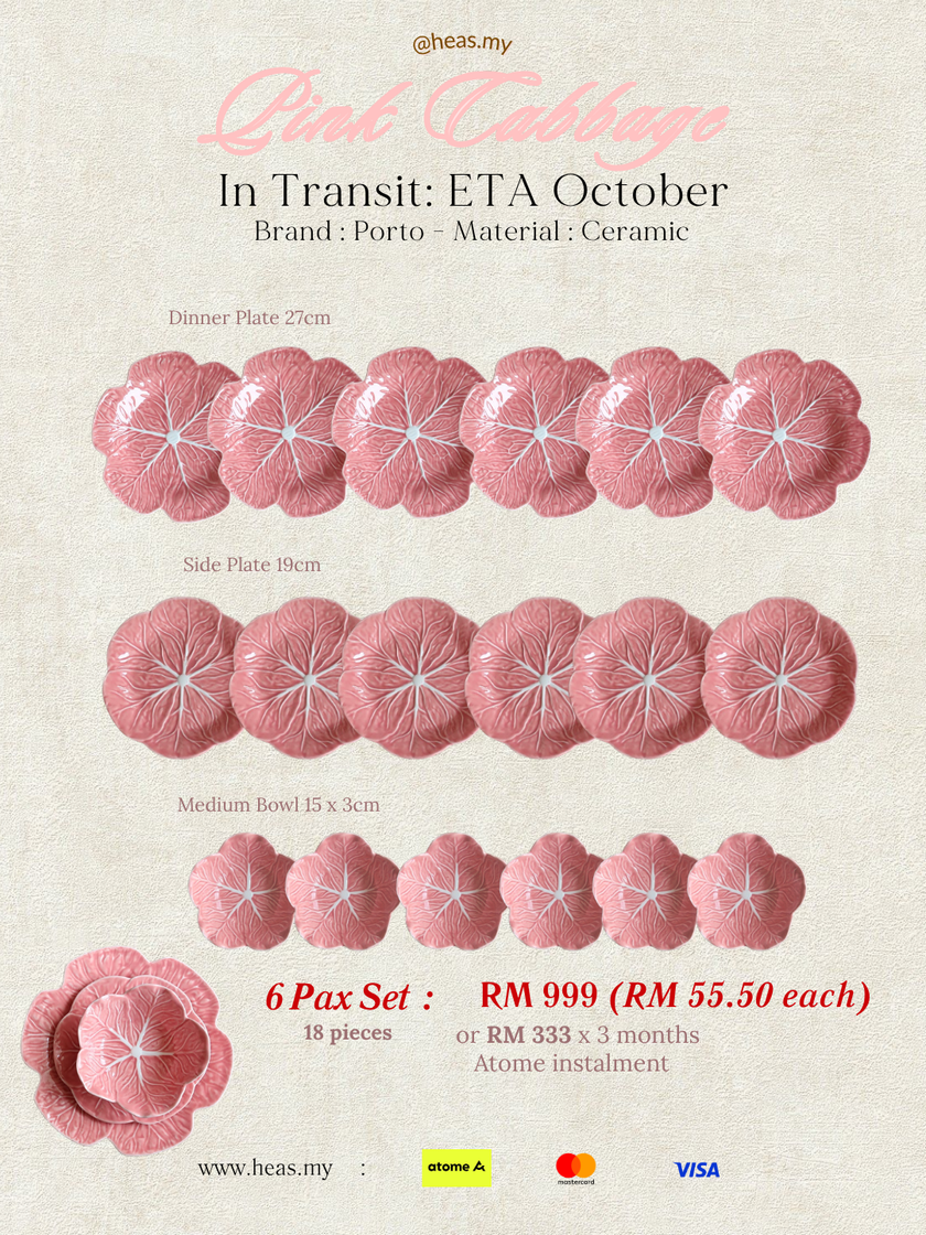 Pink Cabbage 6 Pax Set (18 Pieces)