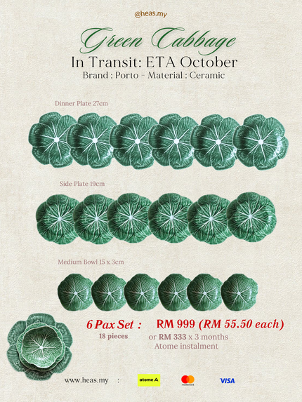 Green Cabbage 6 Pax Set (18 Pieces)