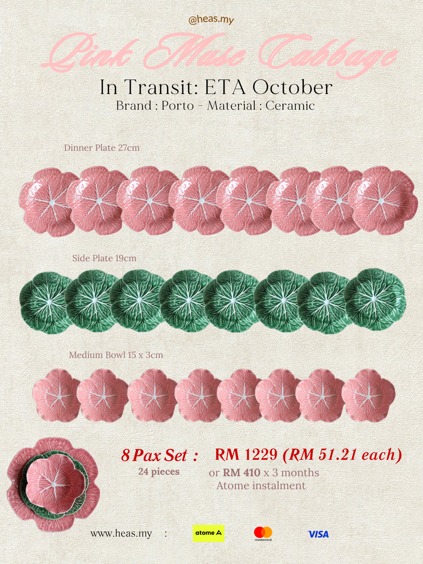 Pink Muse Cabbage 8 Pax Set (24 Pieces) - Mixed Colours
