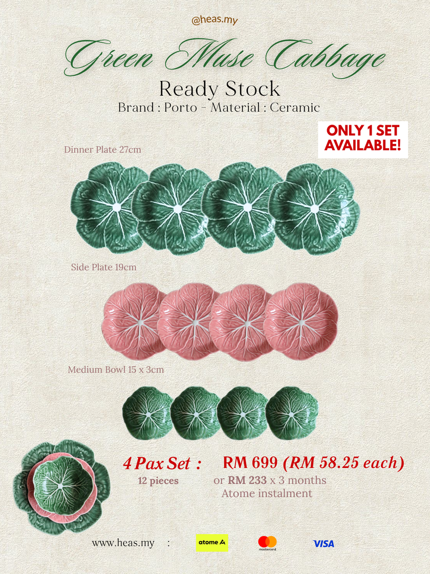 Green Muse Cabbage 4 Pax Set (12 Pieces) - Mixed Colours