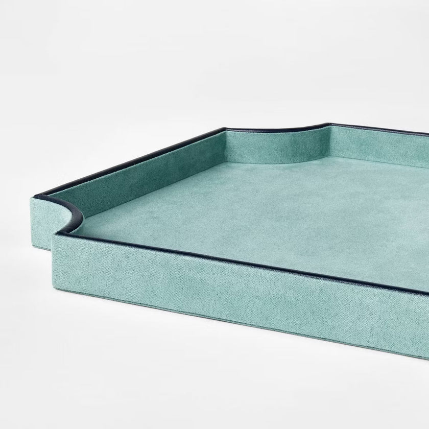 Set of 2 Faux Suede Trays
