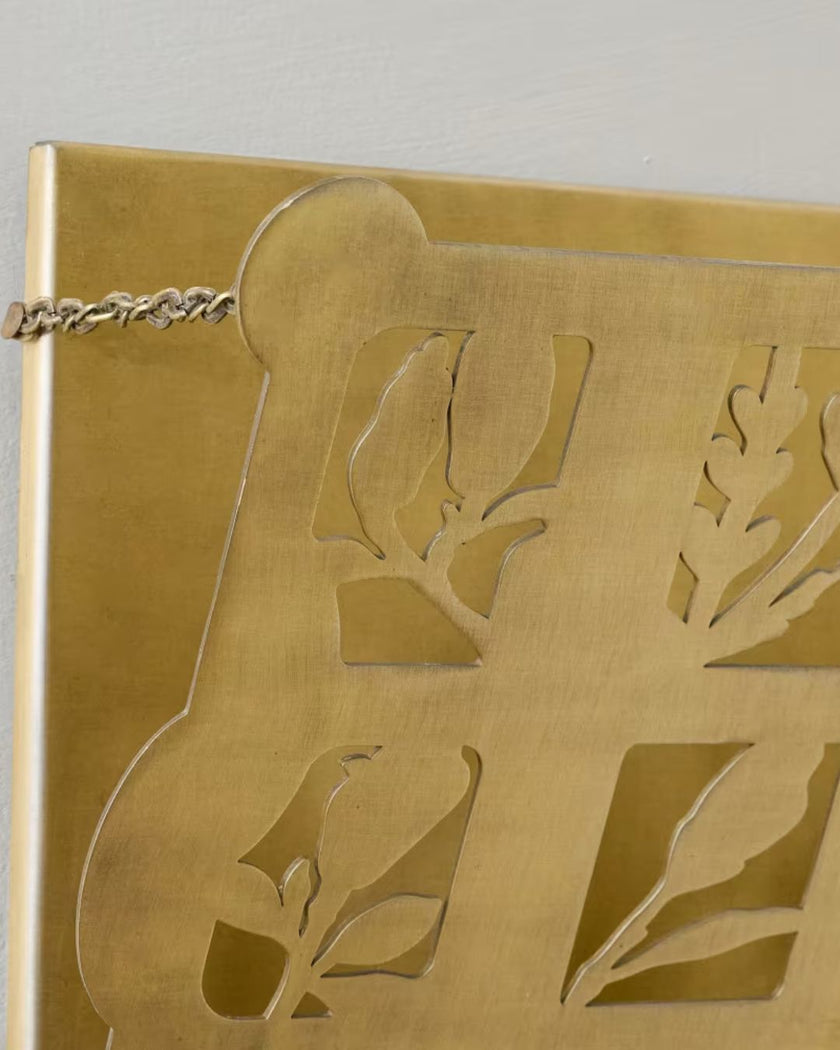 Shadow Floral Brass Wall Pocket